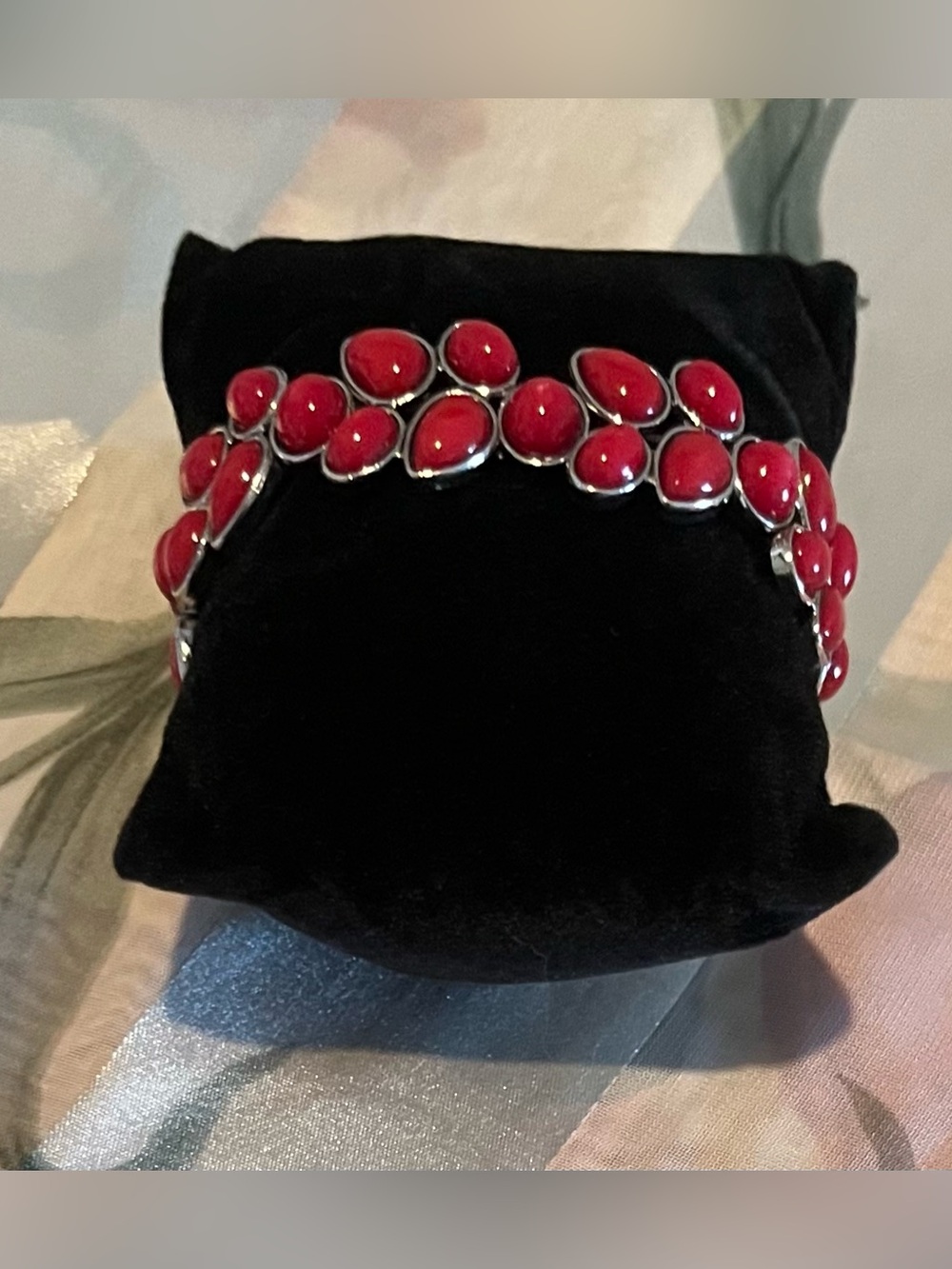 Red Teardrop Stone Bracelet